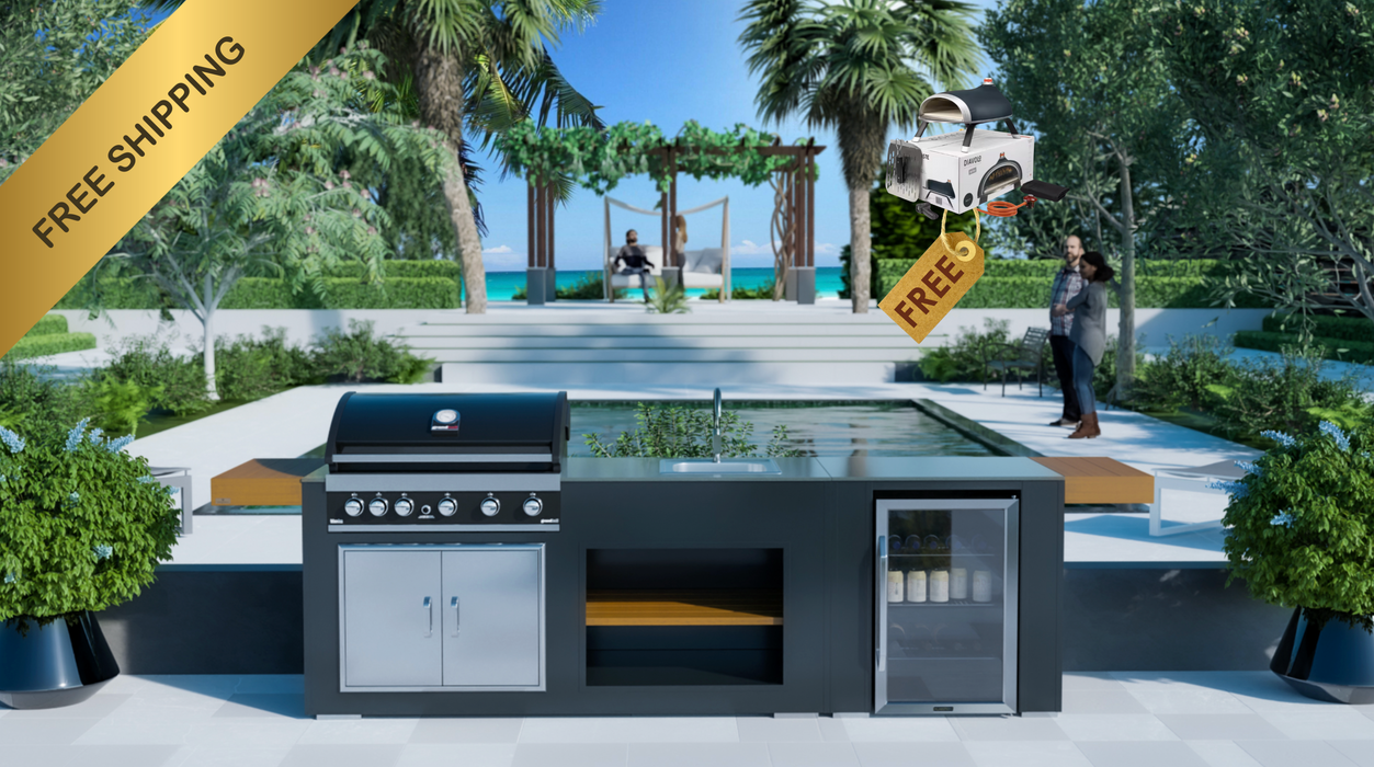 Grillandia Outdoor Kitchen Maxim G5 + Sink + Fridge + Weather Cover - 2.5M