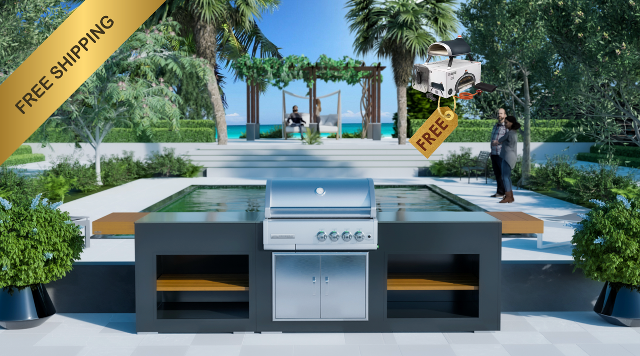 Grillandia Outdoor Kitchen With Infrared CrossRay Barbecue + Weather Cover - 2.5M