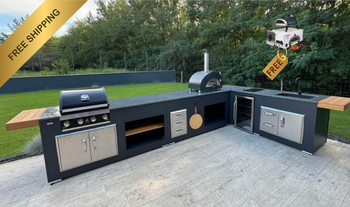 Grillandia Outdoor Kitchen Maxim G4+ Alpha Pizza Oven + Weather Cover