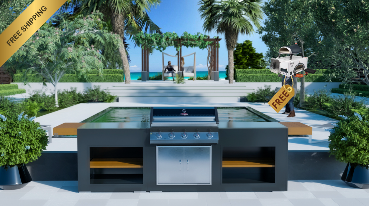 Grillandia Outdoor Kitchen Beefeater 1600S 5 Burner + Weather Cover - 2.5M