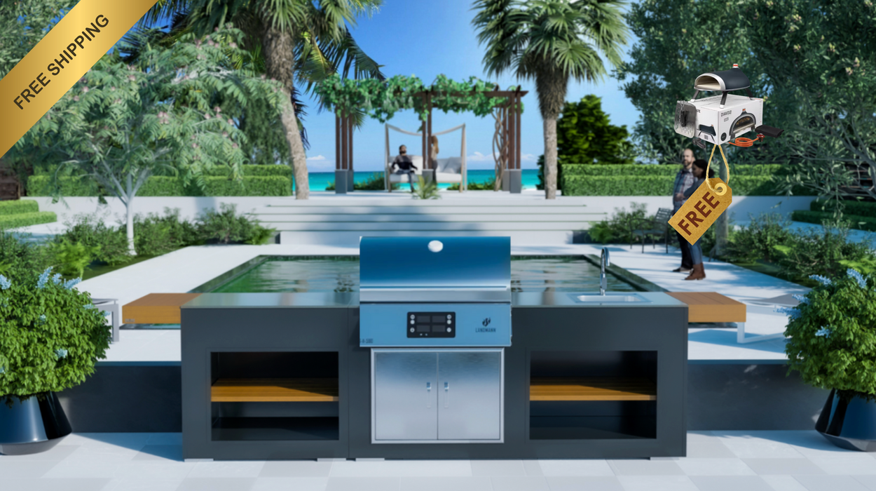 Grillandia Outdoor Kitchen Electric LAND MANN Grill + Sink + Weather Cover - 2.5M