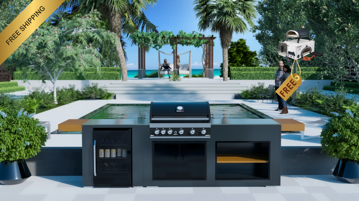 Grillandia Outdoor Kitchen Grandhall Maxim G5 + Fridge + Weather Cover - 2.5M