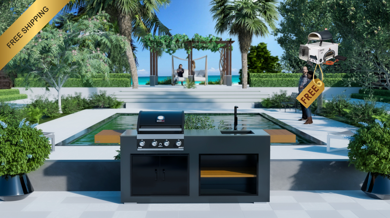 Grillandia Outdoor Kitchen GrandHall Maxim G4 + Sink + Weather Cover - 2M