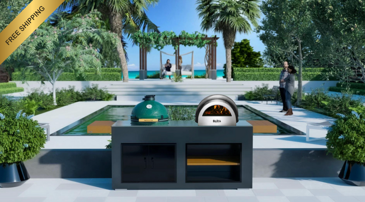 Grillandia Outdoor Kitchen With DeliVita Pizza Oven & Big Green Egg - 2M