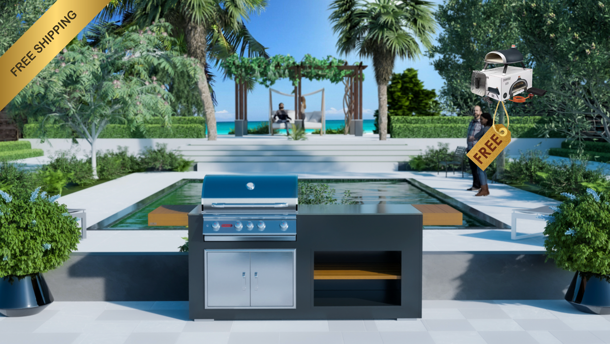 Grillandia Outdoor Kitchen With Bull Angus Grill + Weather Cover - 2M