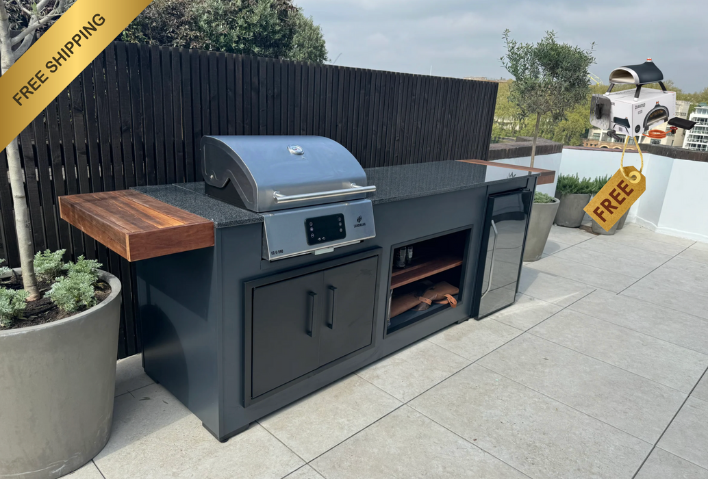 Grillandia Outdoor Kitchen LandMan Electric Grill + Fridge + Weather Cover - 2.5M