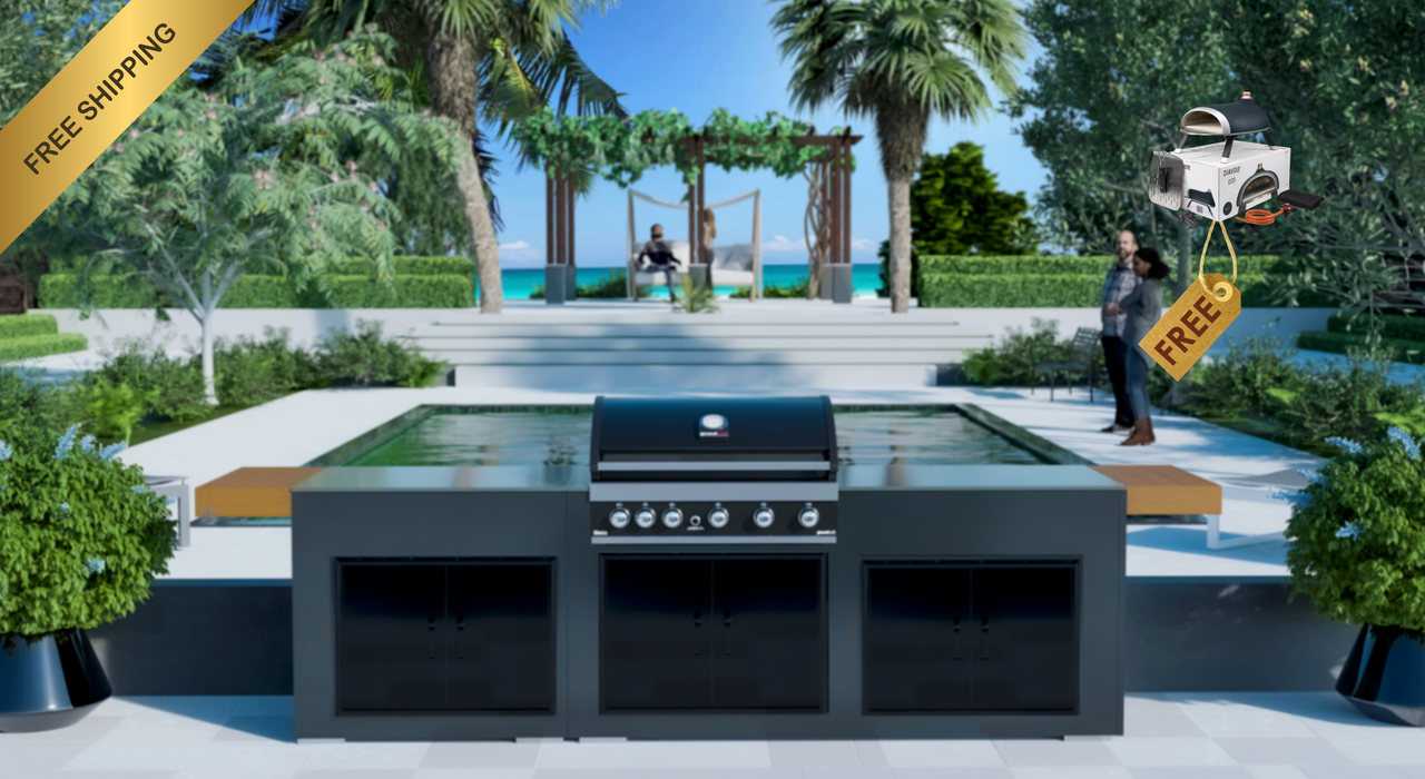 Grillandia Outdoor Kitchen Grandhall Maxim G5 - Triple Double Doors + Weather Cover - 2.5M