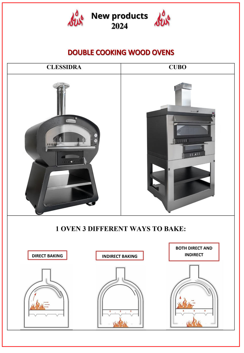 Rossofuoco CLESSIDRA Outdoor wood-fired oven 108 x 92 cm with direct/indirect combustion - black