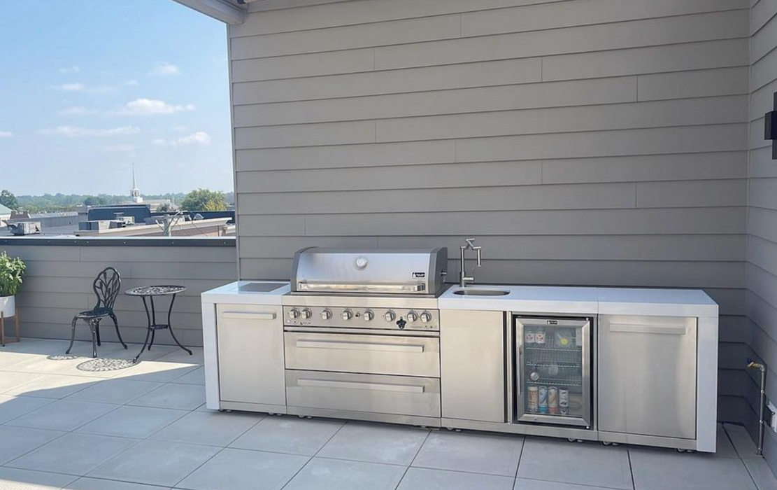 Mont Alpi Outdoor kitchen 805 BBQ Grill Island with a Beverage Center - 3.4M