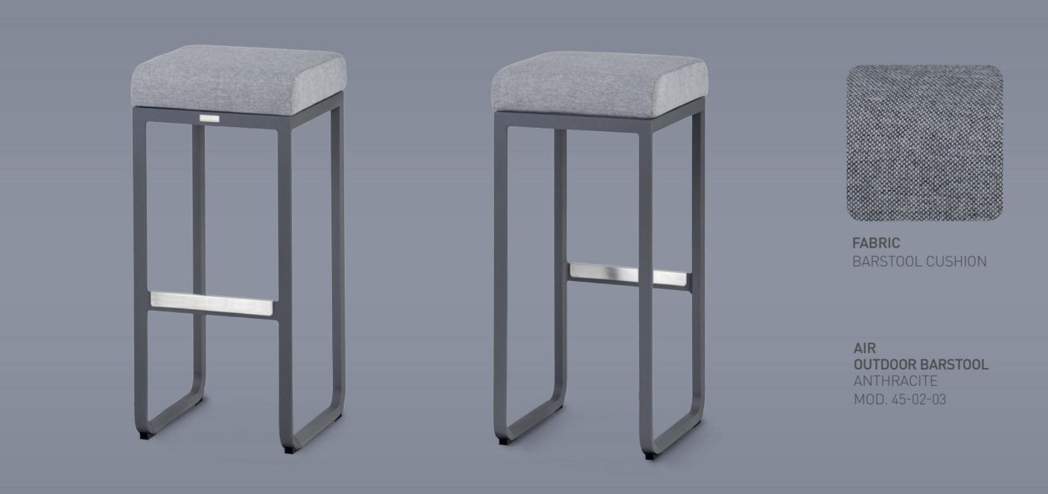 Luxurious Air anthracite Outdoor Bar Stool x2