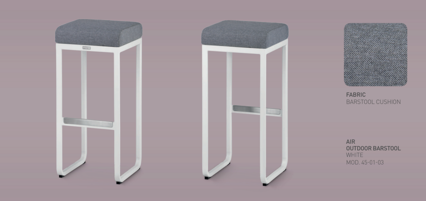 Luxurious Air White Outdoor Bar Stool x2