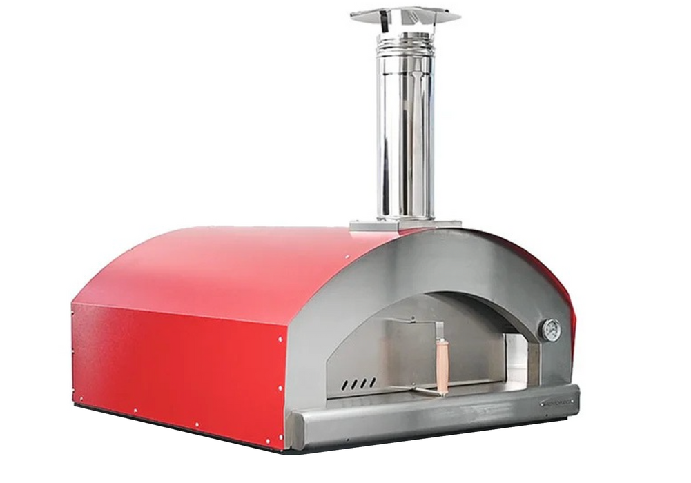 Rossofuoco NONNA LUISA Outdoor wood-fired oven 99 x 78 cm with direct combustion - Red/stainless