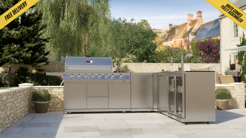 Whistler Outdoor Kitchen 6 Burner BBQ, Sink and Fridge | Marlborough | 2.9 x 2.3Meters