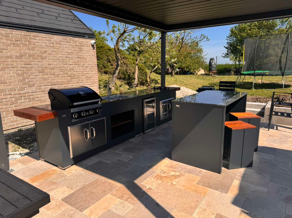 Grillandia Outdoor Kitchen Grandhall G4 + Fridge + Sink + Weather Cover - 4M