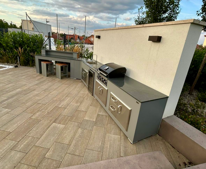 Grillandia Outdoor kitchen Curve Shape + Entertainment Center 3.5M x 3M