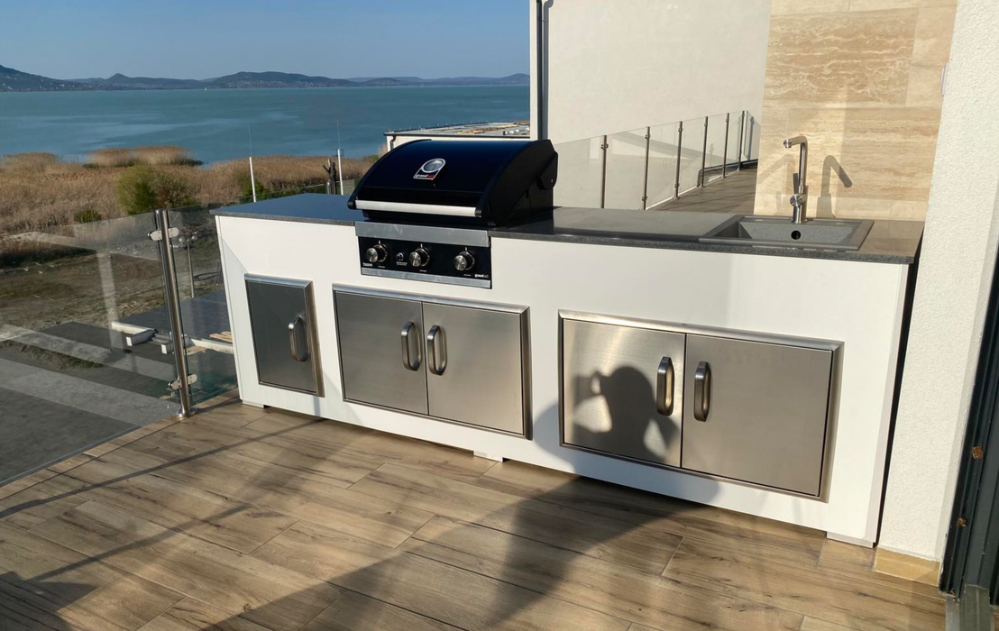 Grillandia Outdoor White Kitchen Grandhall Maxim G4 + Sink + Weather  Cover - 2.5M