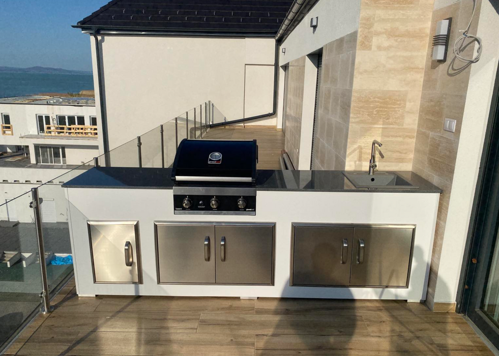 Grillandia Outdoor White Kitchen Grandhall Maxim G4 + Sink + Weather  Cover - 2.5M