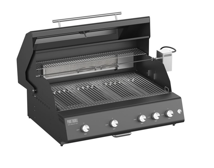 Pianeta Grill - Fry Top 750 5-burner gas barbecue Black Black, with round grills