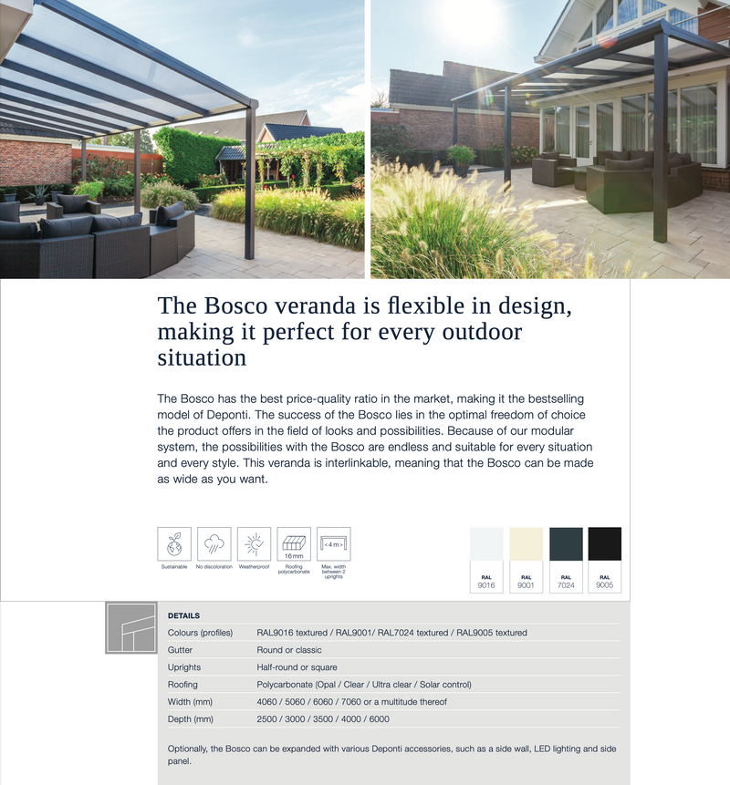 Bespoke Aluminum Veranda with Two Sliding Doors - 5m x 6m