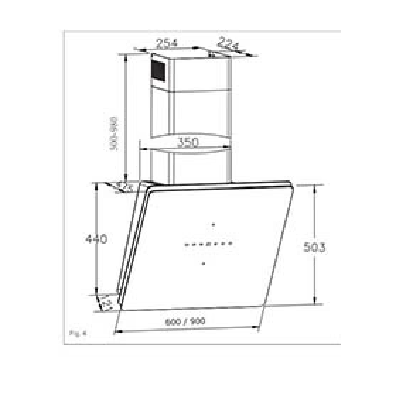 CDA 90cm hands-free, gesture controlled chimney extractor