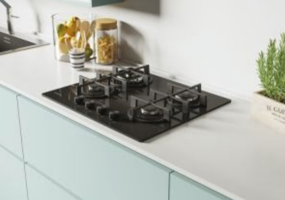 Candy CDK6GR4PBB 60cm Gas On Glass Hob with 4 Cooking Zones