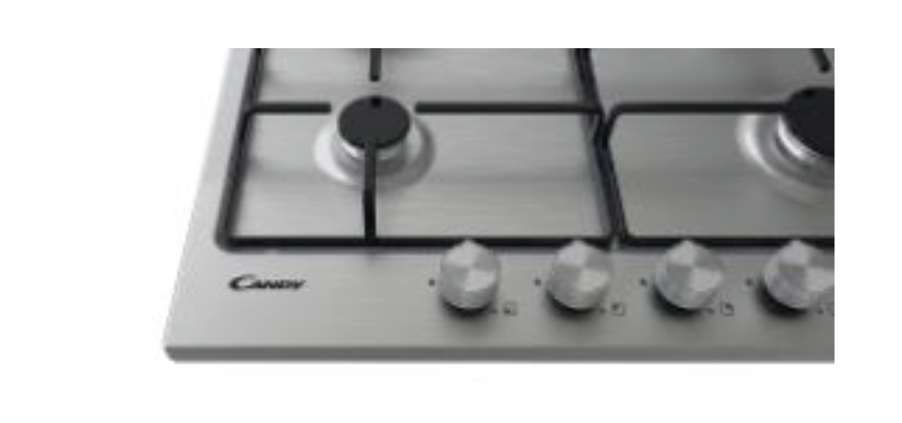 Candy CHW6BR4WPX 4 Burner Gas Hob 60cm Stainless Steel