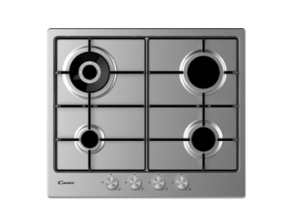 Candy CHW6BR4WPX 4 Burner Gas Hob 60cm Stainless Steel