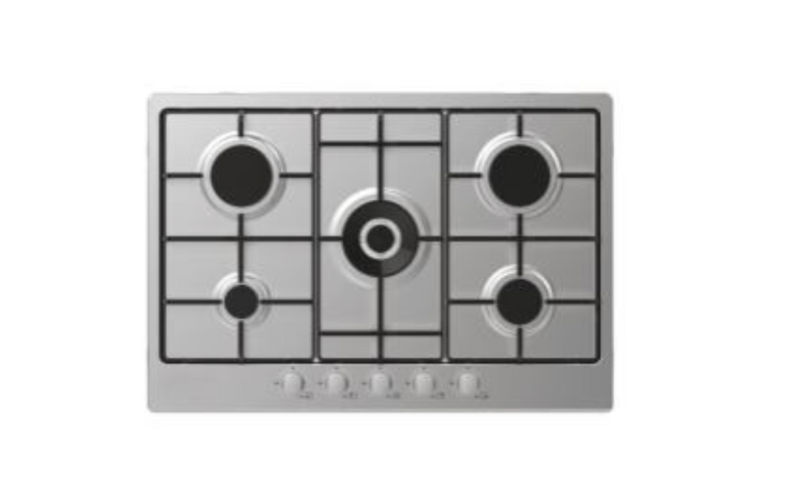 Iberna IHW74WX 5 Zone Gas Hob 75cm Stainless Steel Finish