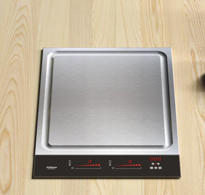 Airforce 38cm Touch Control Tepanyaki Hob- Black Glass & Stainless Finish