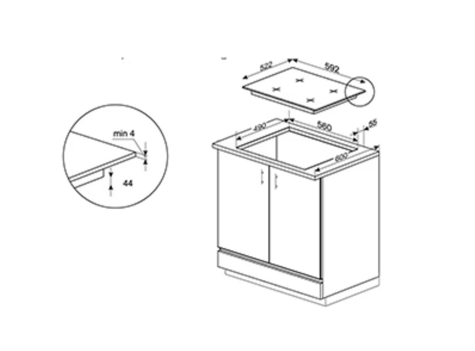 CDA HN6860FR 60cm Hood Connect induction hob