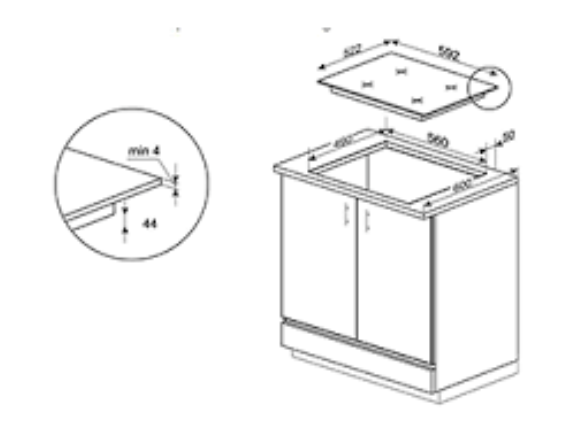 CDA HN6112FR 60cm 4 zone induction hob