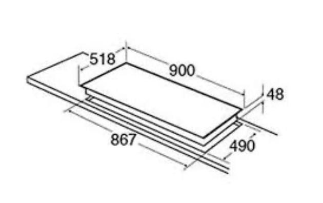 CDA HC9621FR Five zone ceramic hob