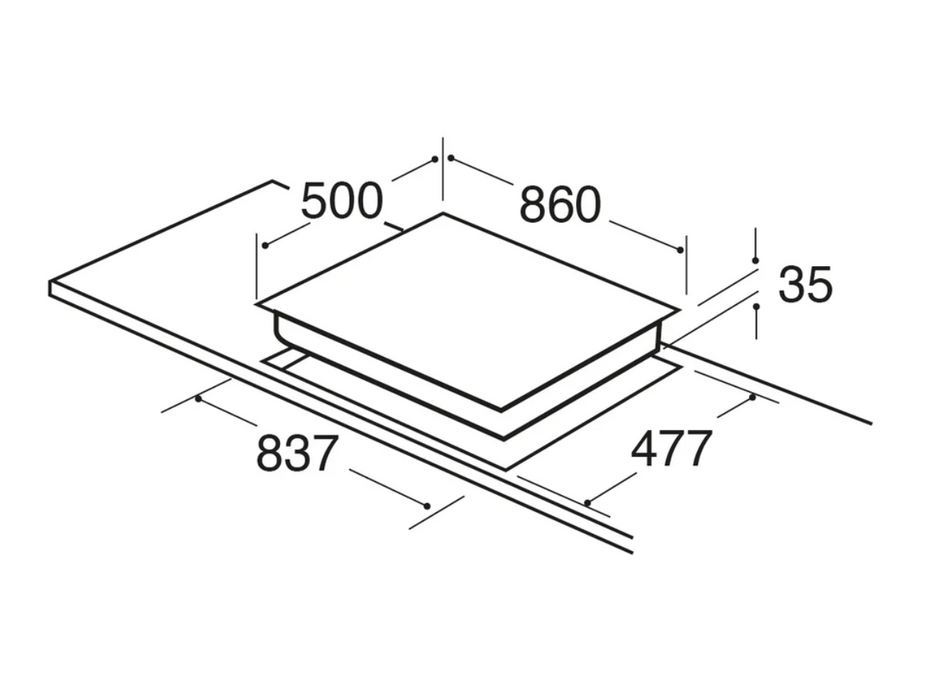 CDA HG9351SS Five burner gas hob