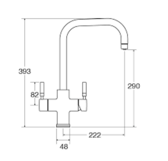 Tap CDA TH102BR 3-in-1 Instant Hot Water Tap - Brushed Steel