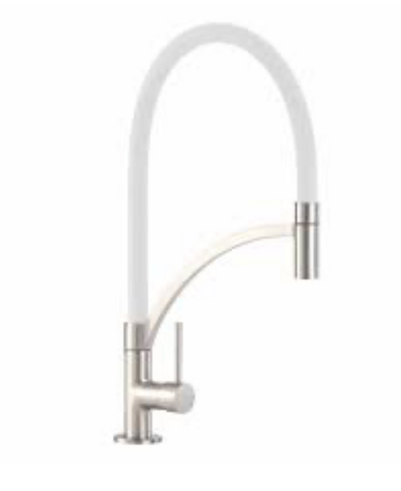 Tap CDA TV14WH Single lever with white pull-out spout