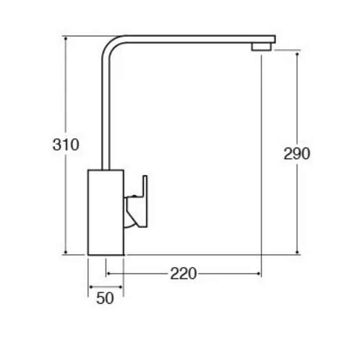 Tap CDA TV9BL Contemporary square side single lever