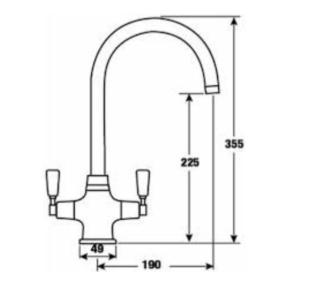 Tap CDA TT41CH Traditional quarter turn lever monobloc