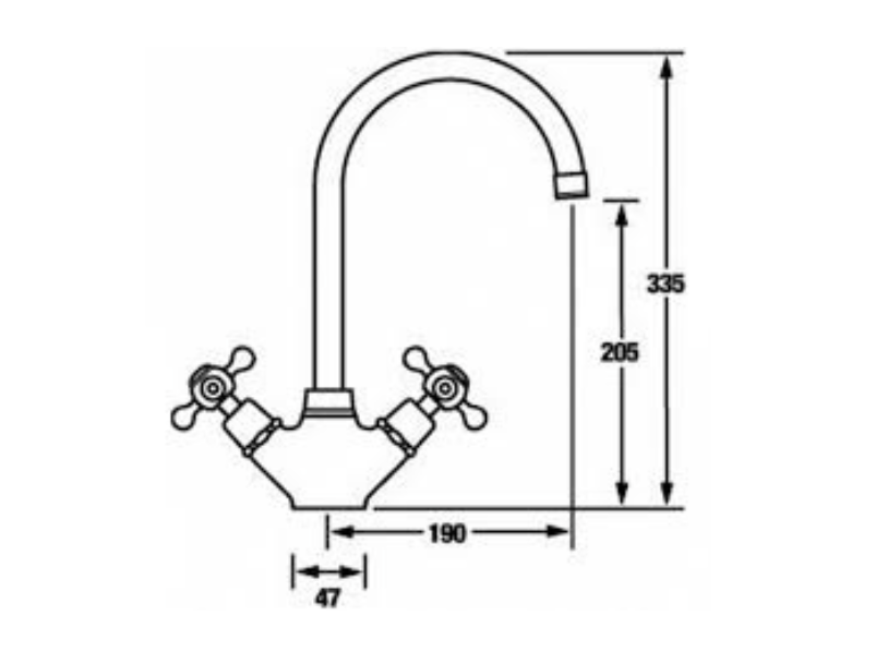 Tap CDA TT25CH Traditional monobloc