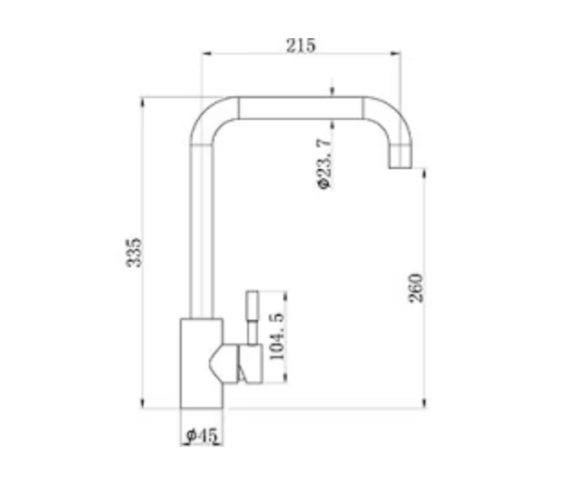 Tap CDA TC61SS Single lever stainless steel