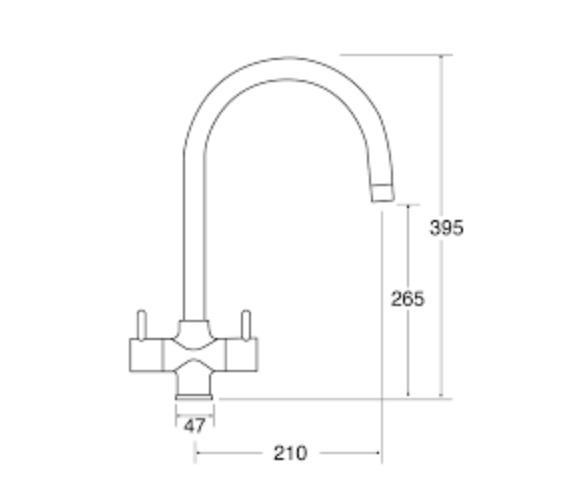 Tap CDA TC55NI Monobloc with swan neck spout