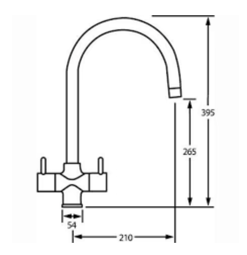 Tap CDA TC55CH Monobloc with swan neck spout