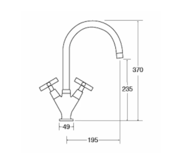 Tap CDA TC41CH Quarter turn cross handle monobloc