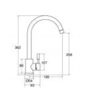 Tap CDA TC31SS Single lever swan neck stainless steel