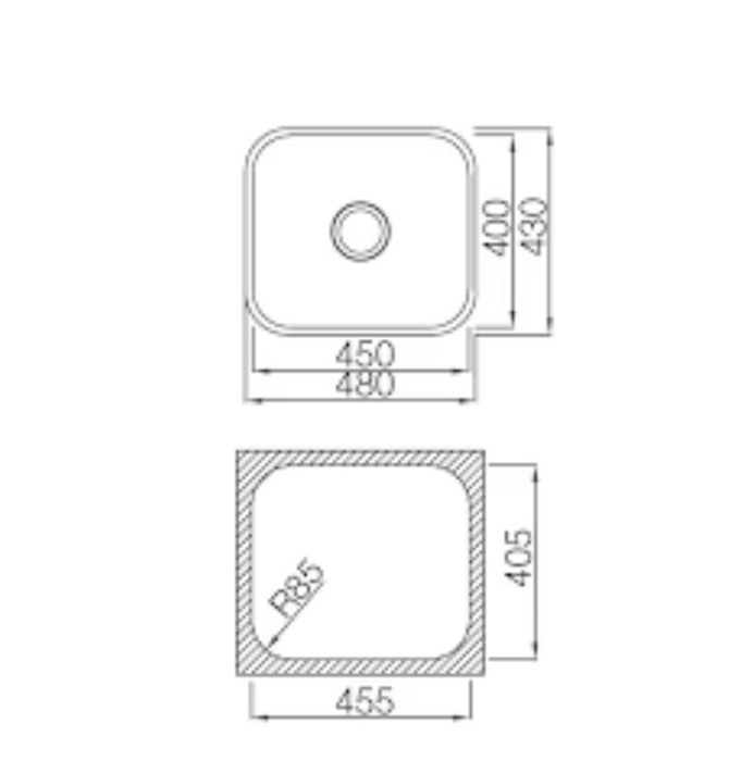 Sink CDA KCC33BL Undermount-Copper