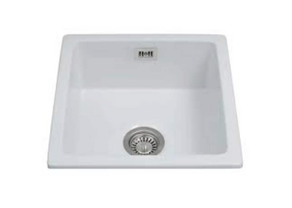 Sink CDA KC42WH Ceramic undermount single bowl