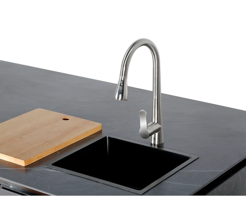 Buschbeck Derby Outdoor Kitchen – Grey Marbled Ceramic Finish 2.6M Plus Weather Protection Cover