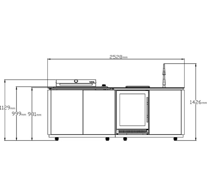 Buschbeck Derby Outdoor Kitchen – Grey Marbled Ceramic Finish 2.6M