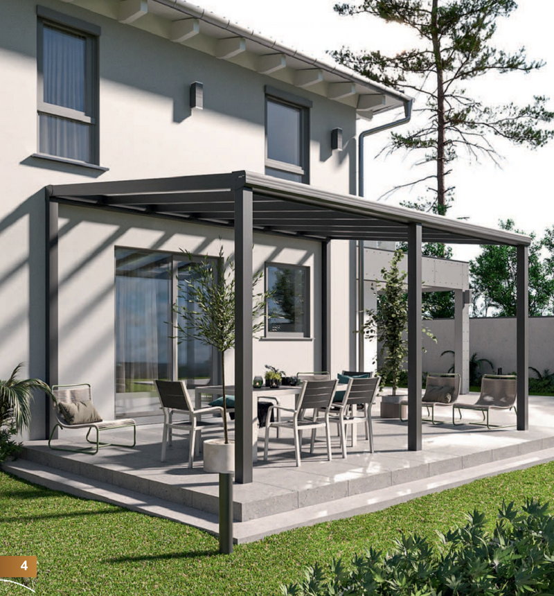 Terrace Canopy TDS with VSG Glass 8mm  Width 4m x Depth 3m