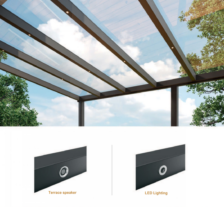 Terrace Canopy TDS with Polycarbonate 16mm Width 6m x Depth 4m