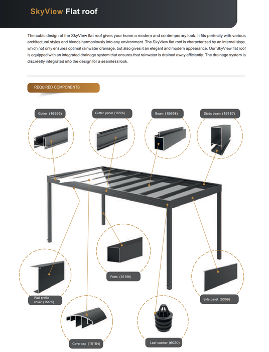 Flat Roof SkyView with VSG Glass 8mm Width 5m x Depth 4m